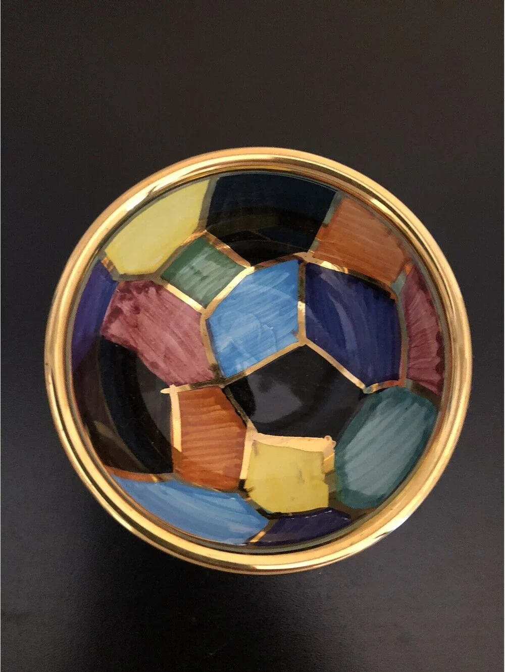Martina Marisa Antica Siena Dipinto A Mano Gold Trim Colorful Small Bowl Vintage